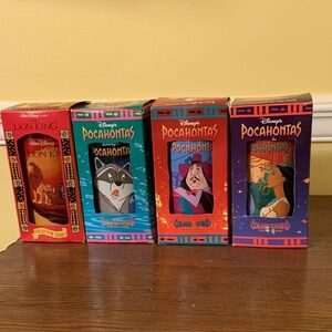 Disney Burger King Pocahontas and Lion King Collector Plastic Cups Set of 4